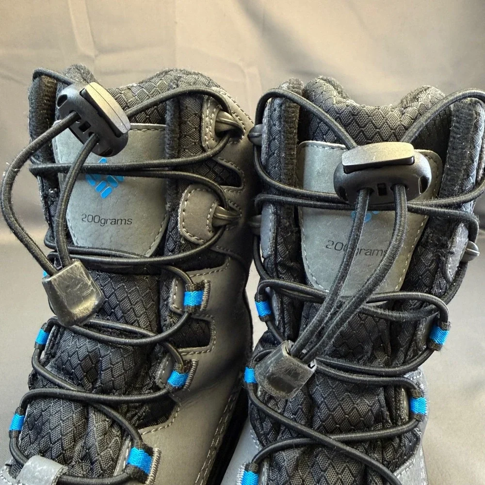 Columbia Kids Bugaboot‎ Plus IV Omni-Heat Waterproof Winter Boots Grey Blue